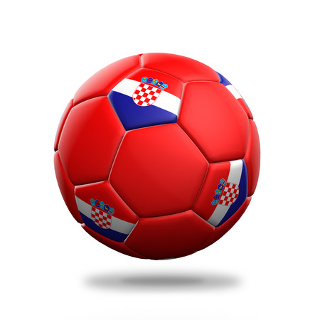 Croatia soccer ball isolated white backgroundの写真素材