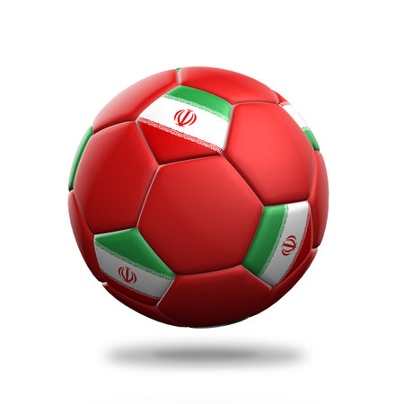 Iran soccer ball isolated white backgroundの写真素材
