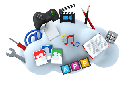 Cloud server hosting concept 3d illustrationの写真素材