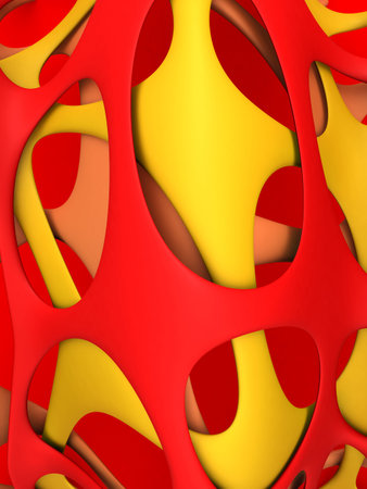 Abstract shape hot color 3d illustration backgroundの写真素材
