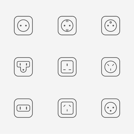 Electric outlet line icons.のイラスト素材