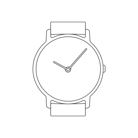 Classic watch simple line icon. Isolated vector sign.のイラスト素材