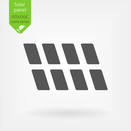 Solar energy panel. Flat web icon or sign isolated on grey background. Simplified sign for web design or logo.のイラスト素材