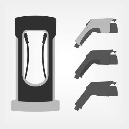 Electric car charging station and charging connector design.のイラスト素材