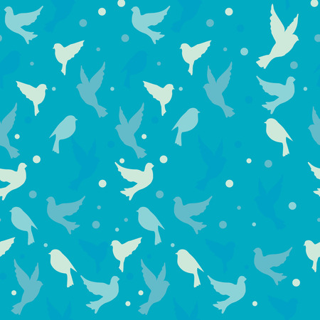 Birds and flowers seamless pattern. Spring birds seamless pattern colorful textureの写真素材