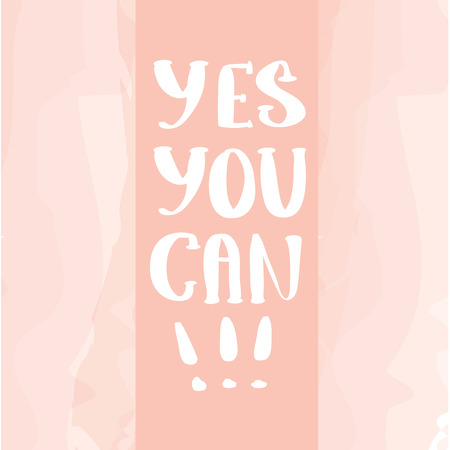 Yes you can colorful typographical poster inspirational motivation quote design backgrounのイラスト素材
