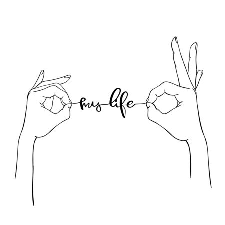 My life hand lettering handmade calligraphy for typographyのイラスト素材