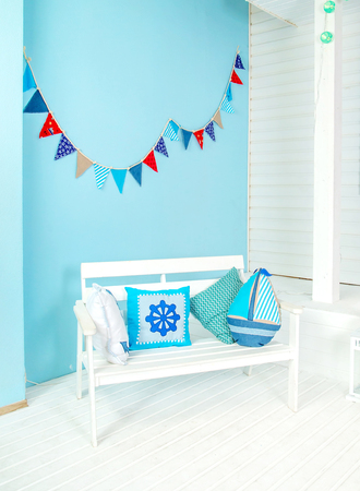 Decor in the style of sea travel sea thematic session decoration of a daylight studioの写真素材