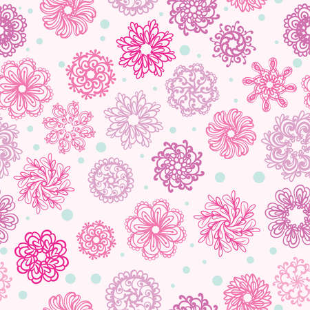 Abstract seamless pattern with flowers and leaves cute pink and white floral seamlessのイラスト素材