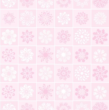 Abstract seamless pattern with flowers  pink and white floral seamlessのイラスト素材