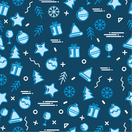 Vector illustration new year display seamless background.のイラスト素材
