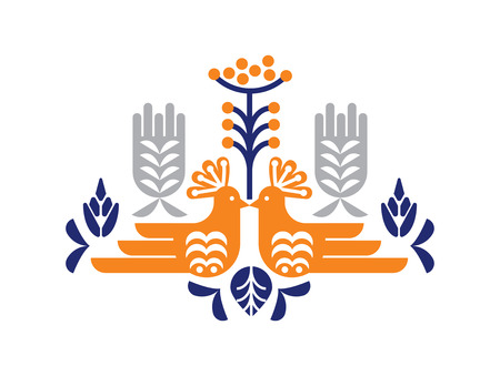 Birds decorative composition elementsのイラスト素材