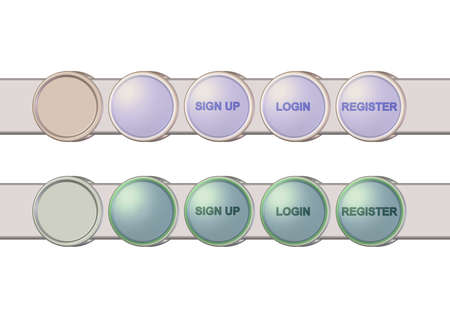 Web elements round button headerの写真素材