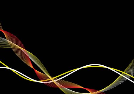 Vector black background with wavesのイラスト素材