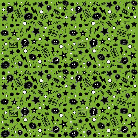 Vectors endless atypical pattern on a green backgroundのイラスト素材