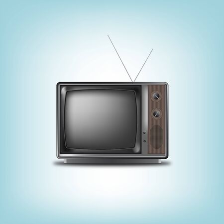 Old retro television on a blue background vector eps 10のイラスト素材