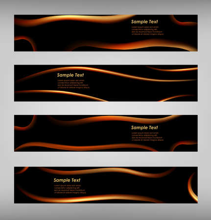 Set of abstract black web banner vector eps 10のイラスト素材