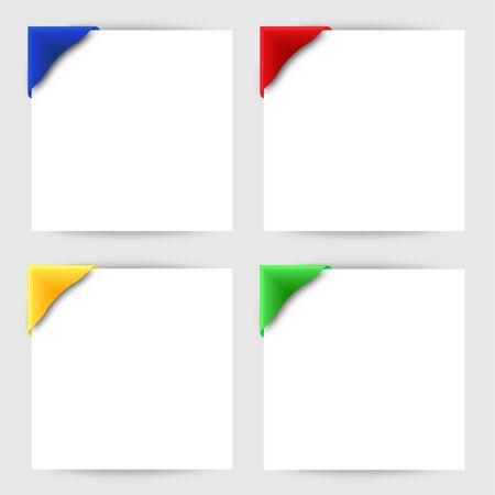 Color clip corner on white paper vector eps 10のイラスト素材