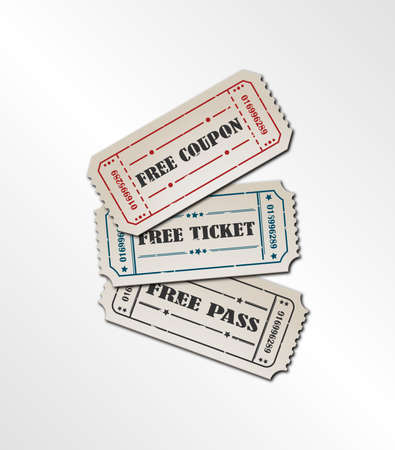 Collection vintage free ticketのイラスト素材
