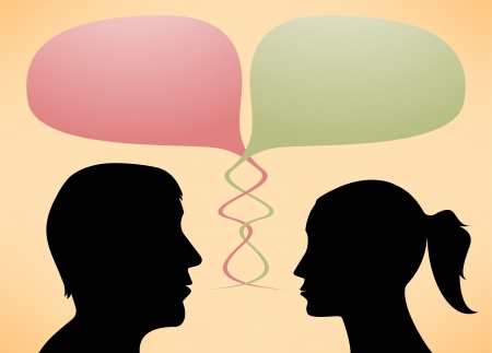 Abstract speakers silhouettes of men and women vector eps 10のイラスト素材