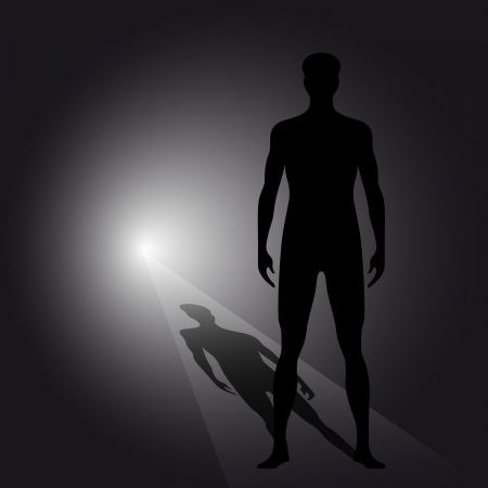 Abstract man silhouette with shadow vector eps 10のイラスト素材