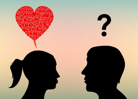Abstract silhouettes women and men love vector eps 10のイラスト素材