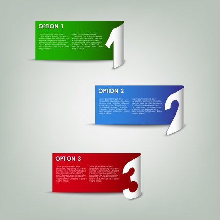 Modern color paper progress option background vector eps 10のイラスト素材