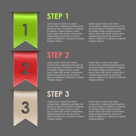 Bookmarks progress steps for tutorial のイラスト素材