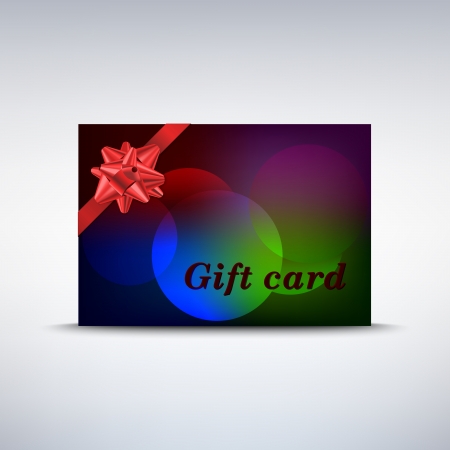 Colorful gift card with ribbonのイラスト素材