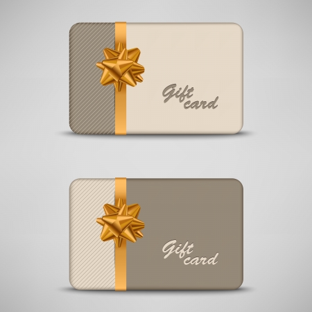 Gift card with stripes and bowのイラスト素材