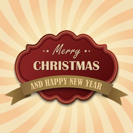 Red vintage retro Christmas card のイラスト素材