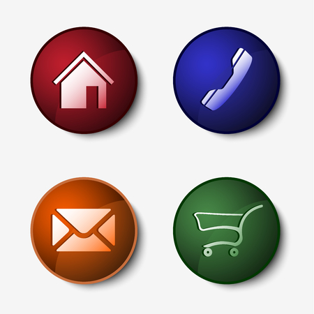 Color set of round web buttons vector eps 10のイラスト素材