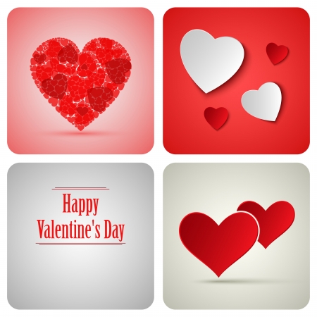Valentine decoration card made from white paper vector eps 10のイラスト素材