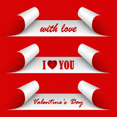 Valentines day red stickers のイラスト素材