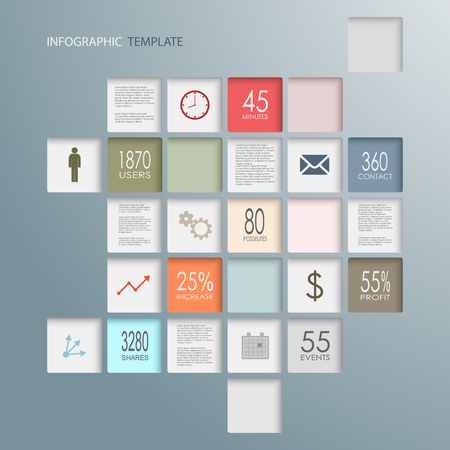 Info graphic squares web elements template vector のイラスト素材