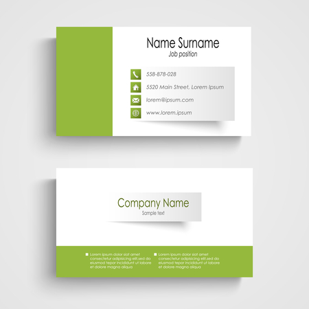 Modern green business card template vector eps 10のイラスト素材