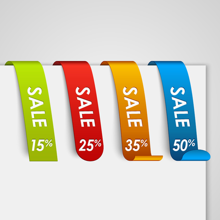 Set of colored paper sale web tagsのイラスト素材