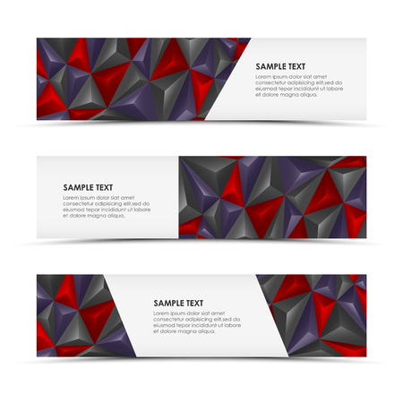Abstract pyramid horizontal banners のイラスト素材