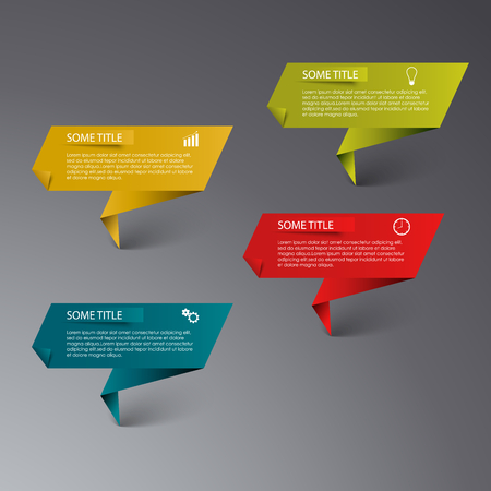 Info graphic colored folded paper template のイラスト素材