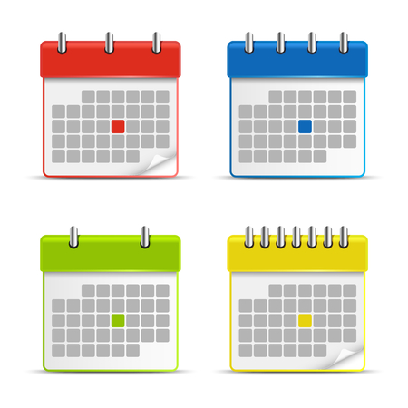 Calendar web colored icons   のイラスト素材