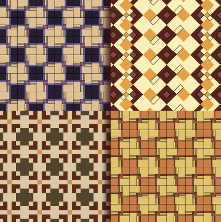Retro square patterns background vector eps 10のイラスト素材
