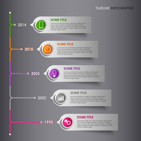 Time line info graphic colored striped template のイラスト素材