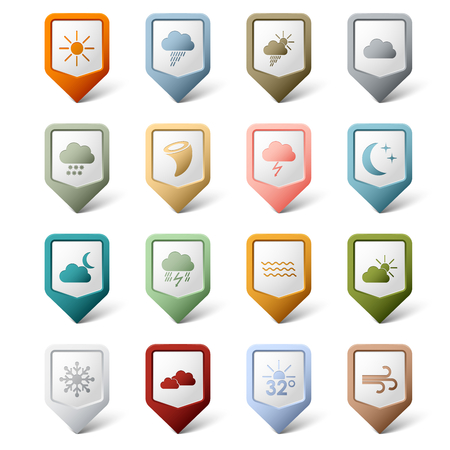Colorful set pointers for weatherのイラスト素材