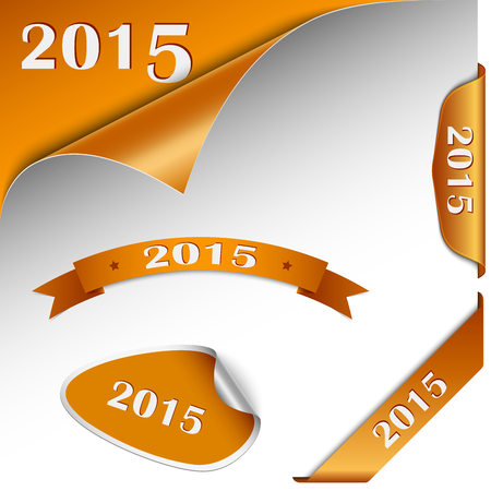 New Year orange card web element vector eps 10のイラスト素材