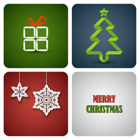 Christmas decoration card on white paper vector eps 10のイラスト素材