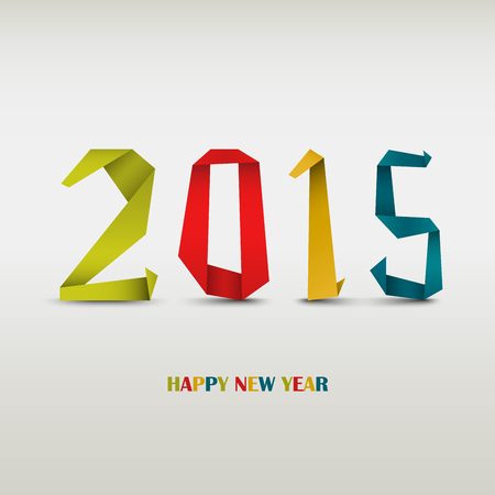 New Year card with folded colored paper background vector eps 10のイラスト素材
