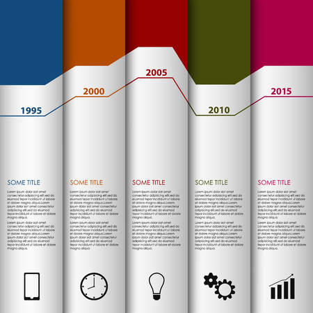 Time line info graphic white striped modern template vector eps 10のイラスト素材