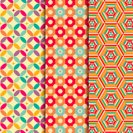Colored geometric patterns background vector eps 10のイラスト素材
