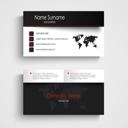 Modern black white business card template vector eps 10のイラスト素材