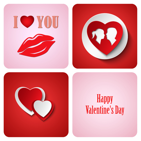 Valentine red decoration card made from white paper vector eps 10のイラスト素材